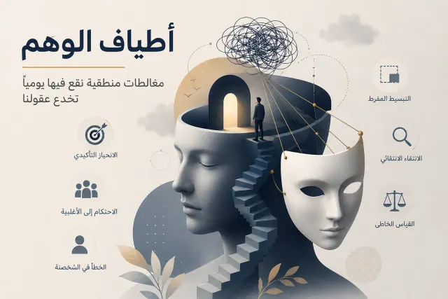 غلاف مقال عن أربع مغالطات منطقية شائعة في النقاش اليومي